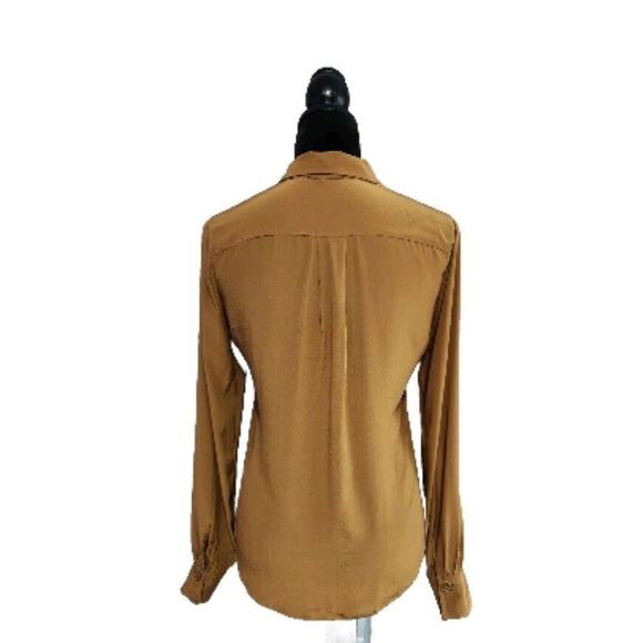 Forte Forte Women's Brown Silk Button Down Shirt Size I Small Long Sleeve Top - Picture 3 of 7